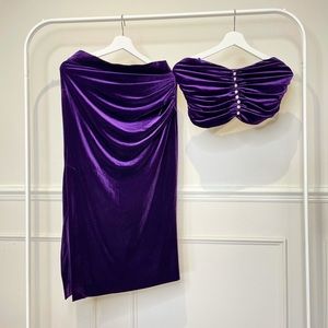 Zara midi skirt and crop top set.